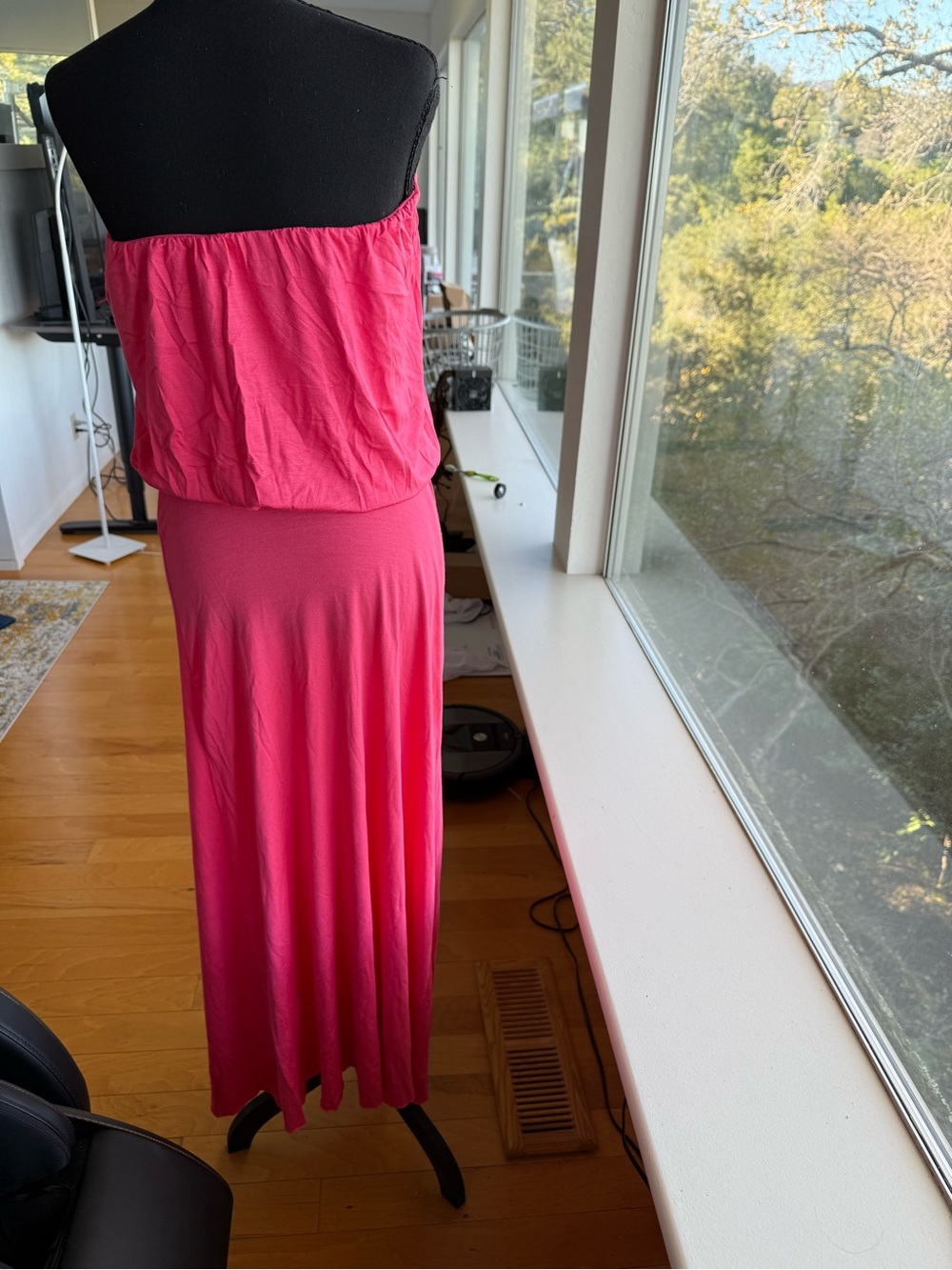 LIKE NEW Go Couture Rose Pink Strapless Maxi Dress S Summer Vacation Resortwear - Picture 3 of 8